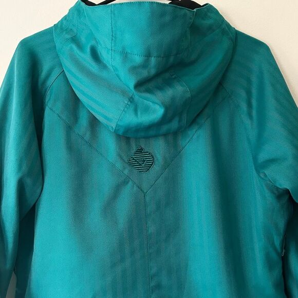 Burton Ginger DRYRIDE Snowboard Jacket Womens L Teal Herringbone Fleece Lined - Picture 2 of 14